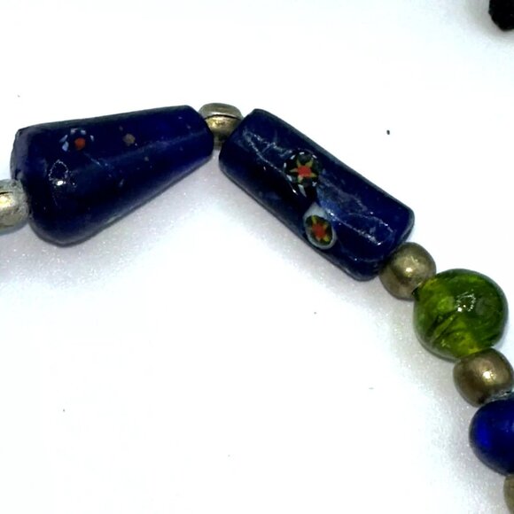 Africa Glass Bead Carved Animal Dangle Fringe Multicolor Statement Necklace/Belt - Picture 10 of 11